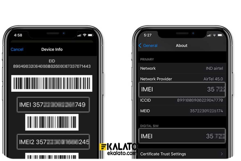 کد شماره سریال گوشی