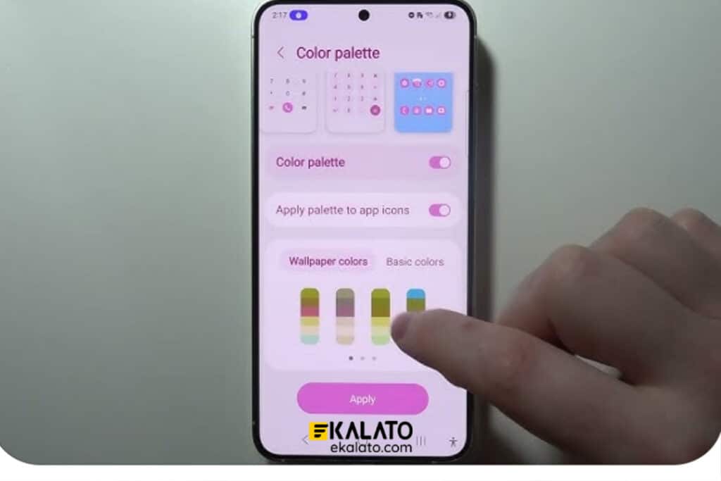 تغییر رنگ برنامه های گوشی سامسونگ