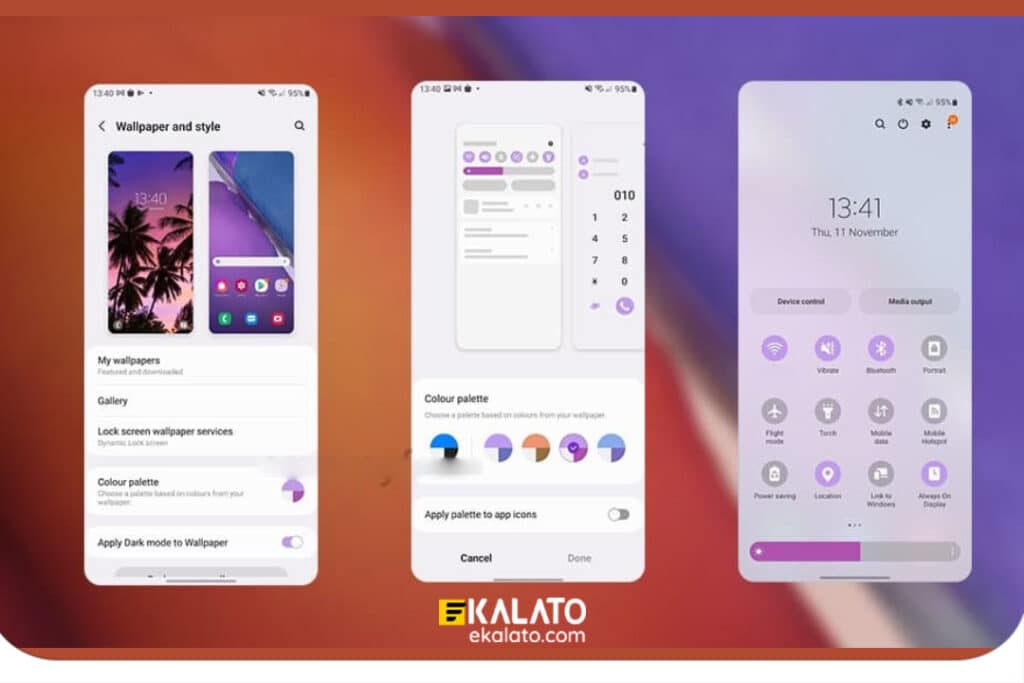 تنظیمات رنگ گوشی سامسونگ