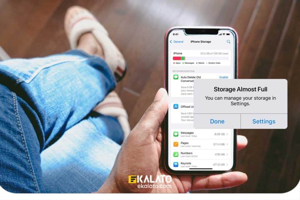 خالی کردن حافظه گوشی اپل