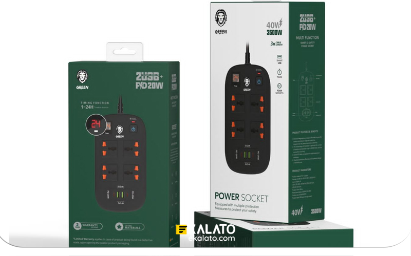 چند راهی برق گرین لاین مدل GL-PS8A