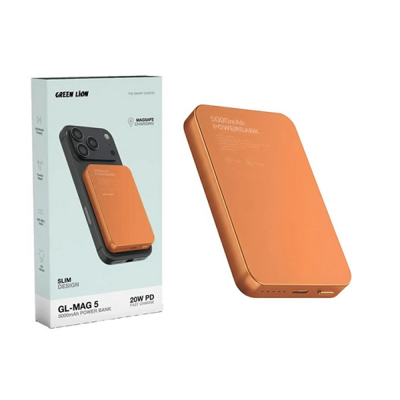 خرید و قیمت پاوربانک گرین لاین مدل GL-MAG 5 ظرفیت 5000 میلی آمپر