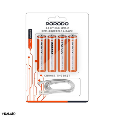 خرید و قیمت باتری قلمی شارژِی پرودو مدل AA Lithium PDAA25RB