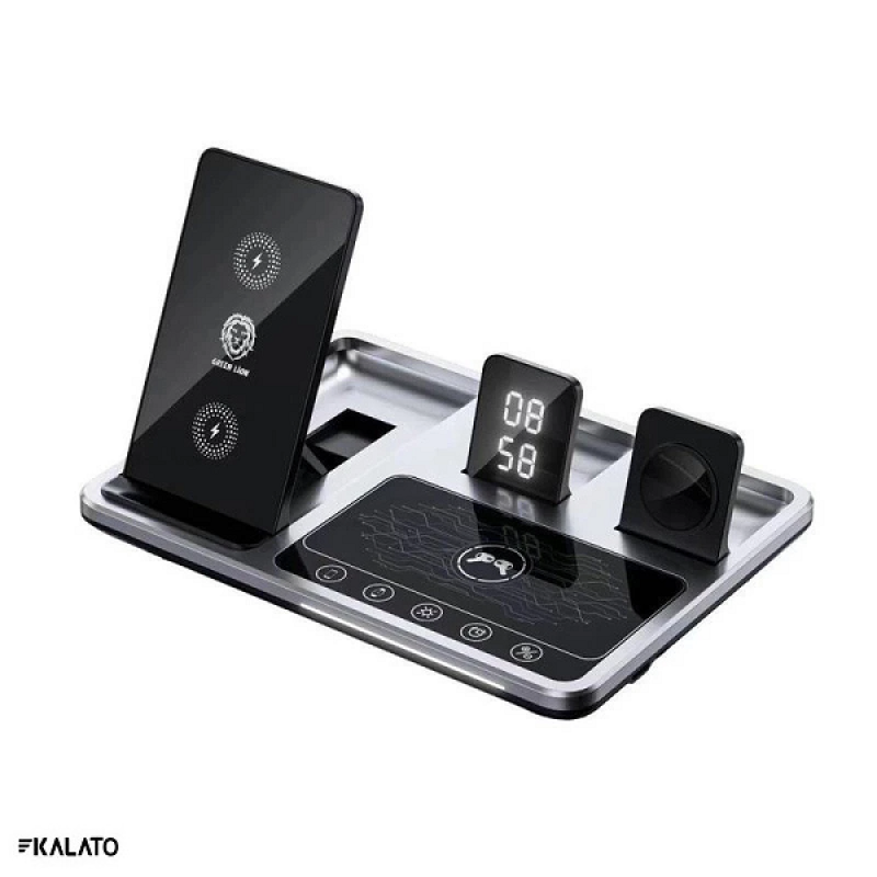خرید و قیمت شارژر بی سیم گرین لاین مدل Charging Station 4 in 1