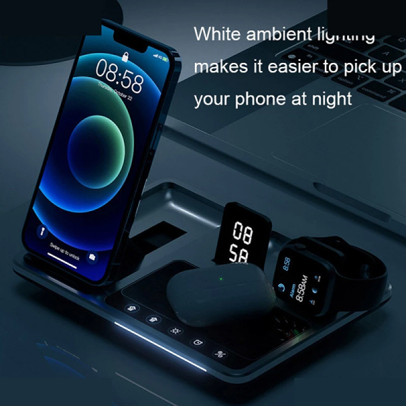 خرید و قیمت شارژر بی سیم گرین لاین مدل Charging Station 4 in 1