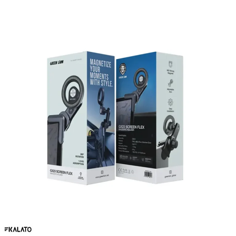 خرید و قیمت پایه نگهدارنده مگنتی موبایل کنار مانیتور خودرو گرین لاین مدل GX23 Screen Flex