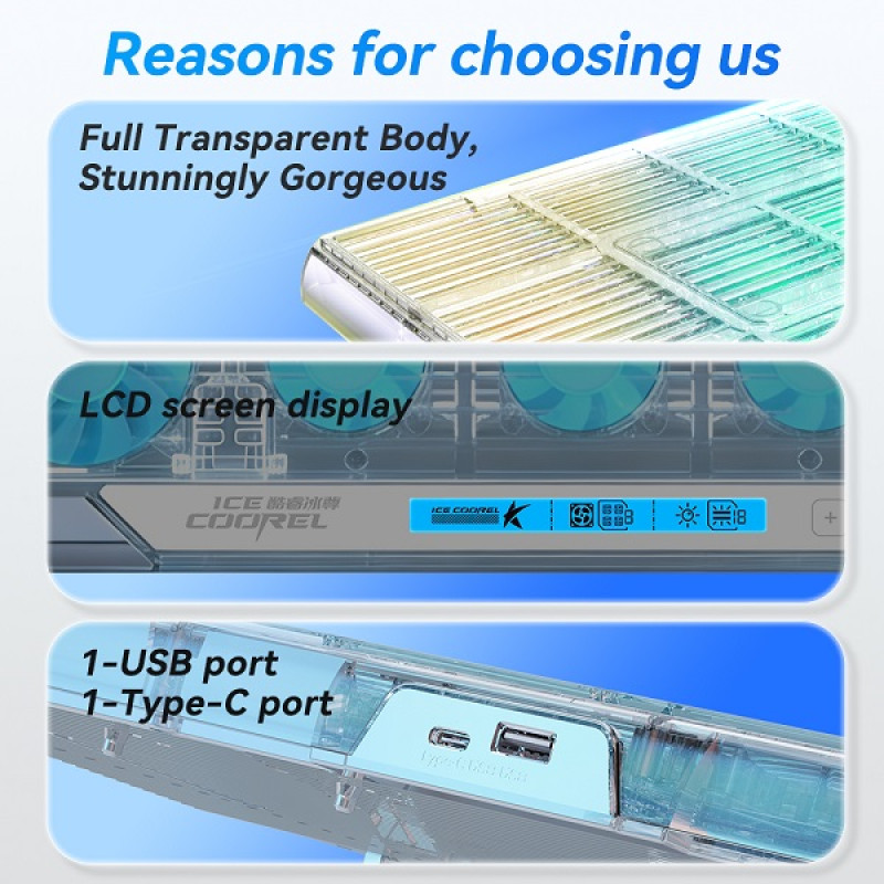 خرید و قیمت کول پد لپ تاپ آیس کورل مدل Q9