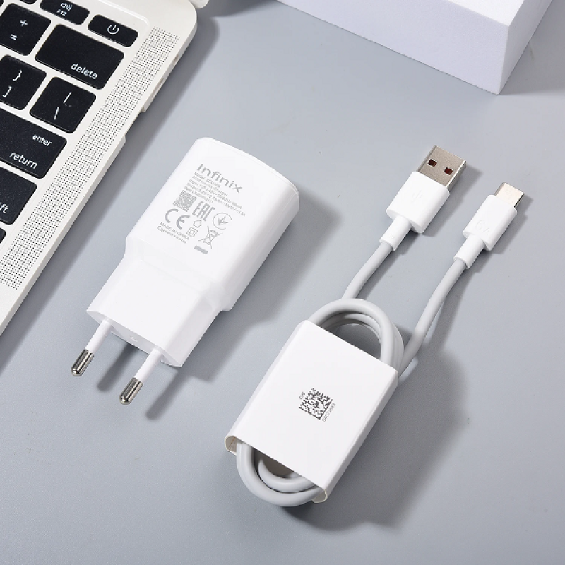 خرید و قیمت شارژر دیواری اینفینیکس 18 وات مدل XC09 همراه با کابل