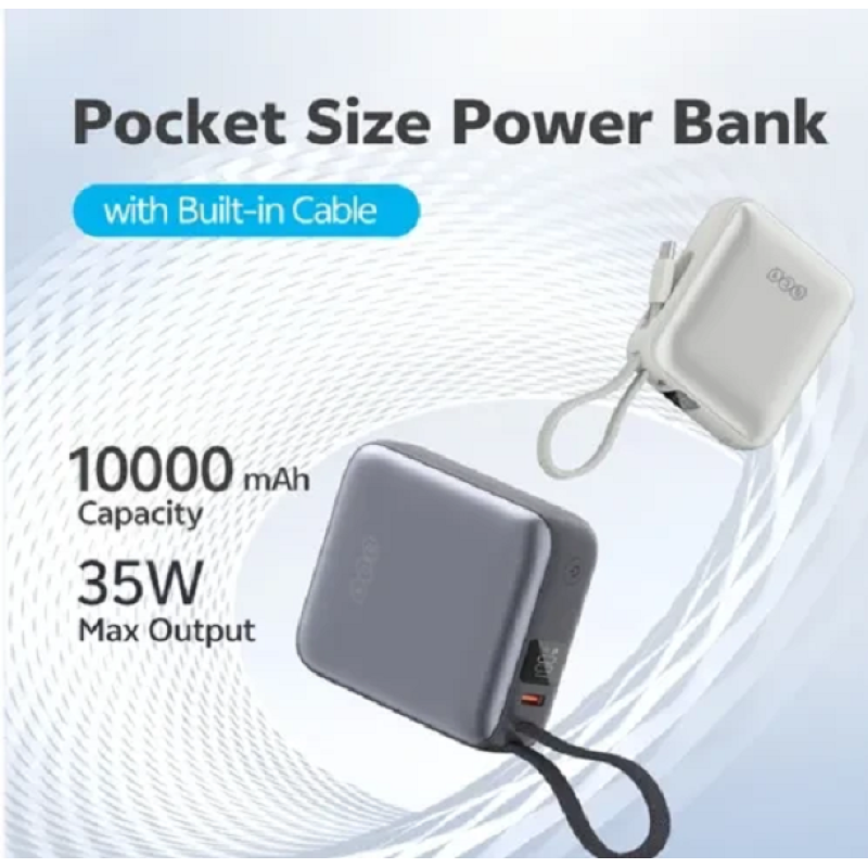 خرید و قیمت پاوربانک کیو سی وای مدل PB10C 30W ظرفیت 10000 میلی آمپر