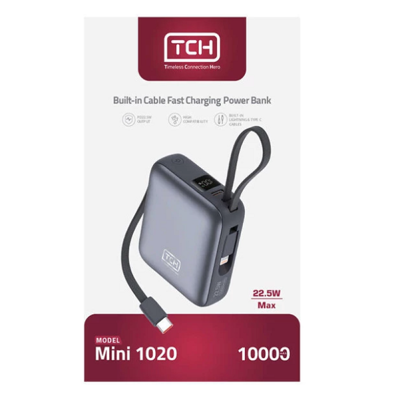 خرید و قیمت پاوربانک تی سی اچ مدل Mini 1020 ظرفیت 10000 میلی آمپر