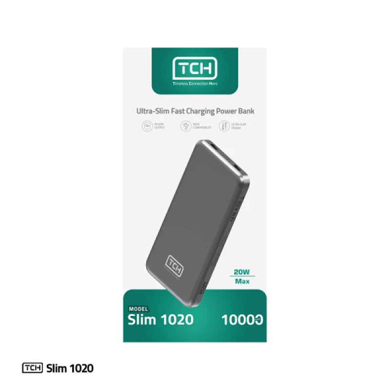 خرید و قیمت پاوربانک تی سی اچ مدل Slim 1020 ظرفیت 10000 میلی آمپر