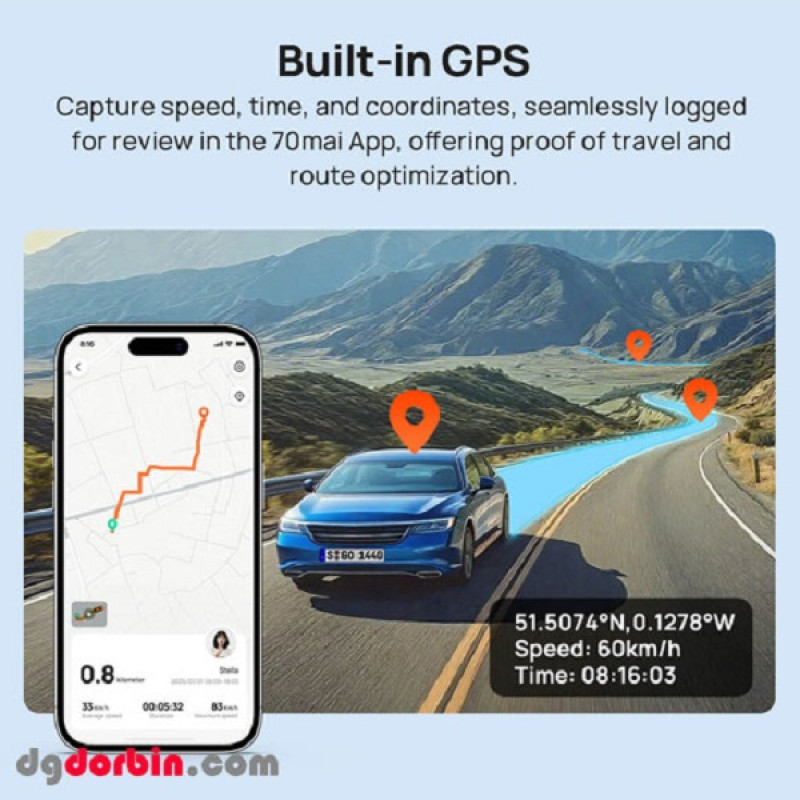 خرید و قیمت ست دوربین عقب و جلو خودرو شیائومی مدل 70Mai Dash Cam 4K A800SE