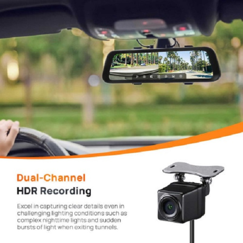 خرید و قیمت ست آینه هوشمند خودرو شیائومی 70mai Rearview Dash Cam S500 به همراه دوربین عقب