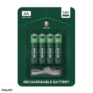 باتری قلمی شارژِی گرین لاین مدل GNRGBAA Zn-Ni 1.6v