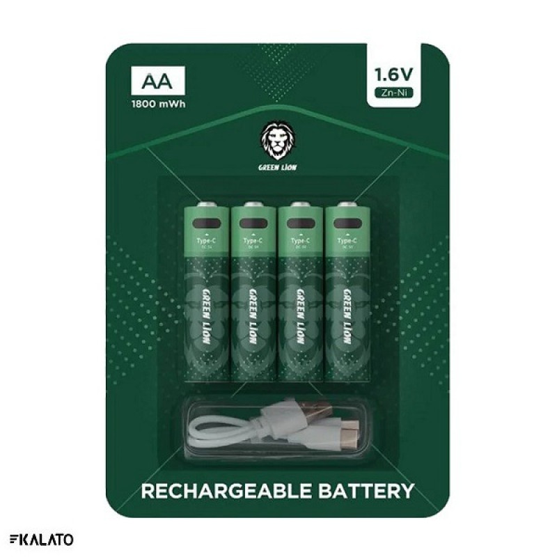 خرید و قیمت باتری قلمی شارژِی گرین لاین مدل GNRGBAA Zn-Ni 1.6v