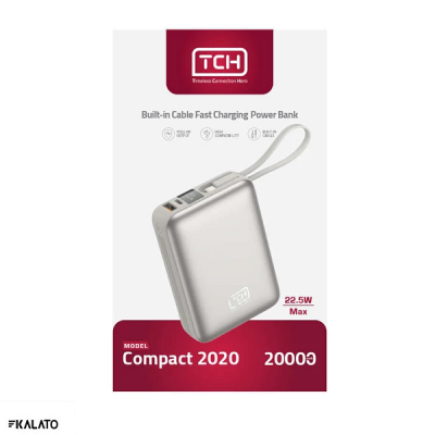 خرید و قیمت پاوربانک تی سی اچ مدل Compact 2020 ظرفیت 20000 میلی آمپر